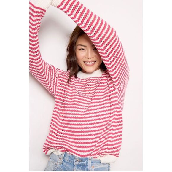 NWT Spiritual Gangster Stripe Sweater Pink White Size Small - Picture 2 of 7